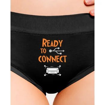 Souprava dámského spodního prádla Bastard USB připojení dámské kalhotky Black