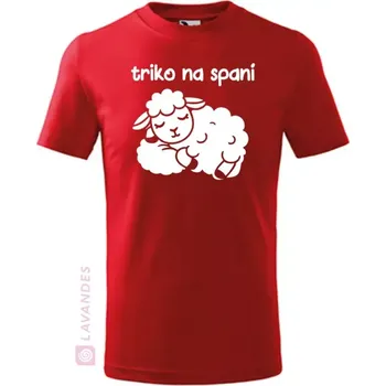 Chlapecké tričko Triko na spaní s ovečkou, červená, 110 (Dětské tričko na spaní)