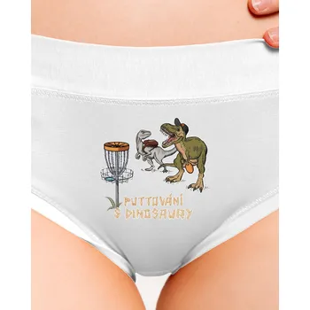 Souprava dámského spodního prádla Bastard Puttování s dinosaury dámské kalhotky White