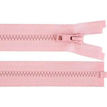 Zip Kostěný zip YKK No 5 délka 50 cm bundový - 811 růžová sv.