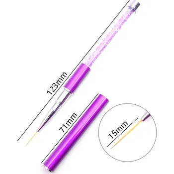 Štětec na malování nehtů s gel efektem | štětec, nástroj na zdobení - Fialová 15mm