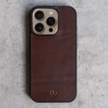 Pouzdro na mobilní telefon MagSafe KOŽENÝ KRYT NA iPhone - TMAVĚ HNĚDÝ iPhone 14 Vidra Brand