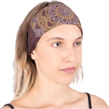 Šátek Čelenka s potiskem mandaly Ismerie Brown, hnědá, Sittar