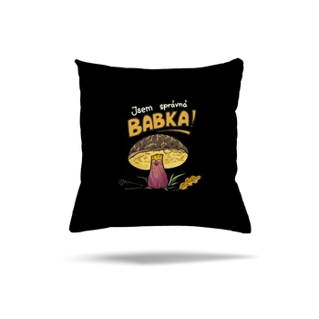 Polštář Bastard Babka a hříbeček polštář Black