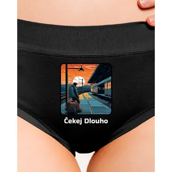 Souprava dámského spodního prádla Bastard Čekej dlouho dámské kalhotky Black