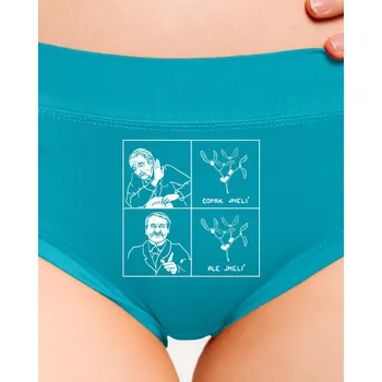 Souprava dámského spodního prádla Bastard Cimrman: Copak jmelí dámské kalhotky Turquoise