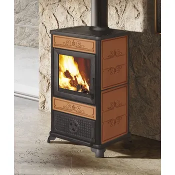 Krbová kamna EK63 Smart Fire Edilkamin FANCY EVO EK63FANCYEVOCUIO kůže