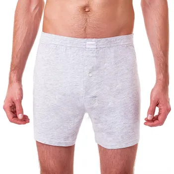 Pánská móda Boxerky jednobarevné COTTON BOXER BU858765 - šedá - L