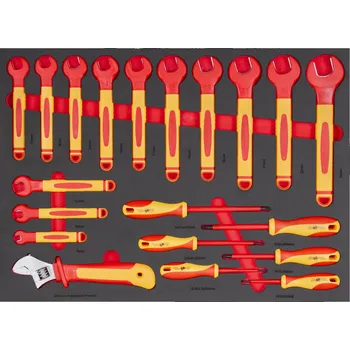 Sada VDE šroubováků a klíčů v pěnové výplni, 20 ks - AH2402