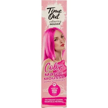 Barva na vlasy Time Out Neon Pink 01 Barvící pěna 75 ml