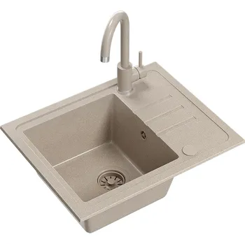 Kuchyňský dřez Béžový (pískový) kuchyňský granitový dřez QUADRON BEN 116 + BATERIE