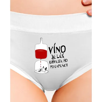 Souprava dámského spodního prádla Bastard Víno je lék dámské kalhotky White