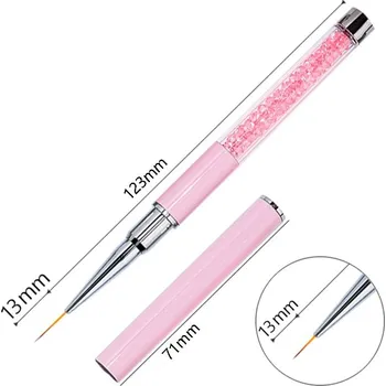 Štětec na malování nehtů s gel efektem | štětec, nástroj na zdobení - Růžová 13mm