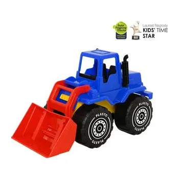 plyšák PLASTO Ładowacz czołowy 30 cm w pudełku, kolor niebiesko-czerwony PLA1655