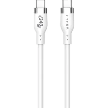 Datový kabel Hyper® Silicone 240W USB-C nabíjecí kabel - 2 m, bílý HY-HJ4002WHGL