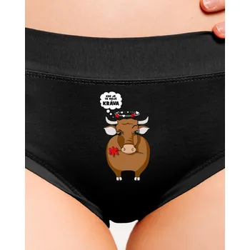 Souprava dámského spodního prádla Bastard Kráva a bejk dámské kalhotky Black