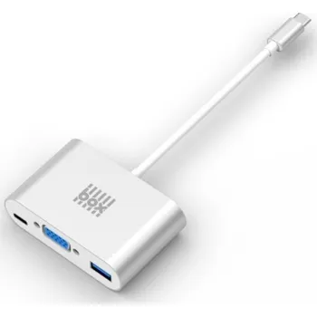BOX Products redukce USB-C na VGA + USB 3.0 - stříbrná BX-BCVGASL