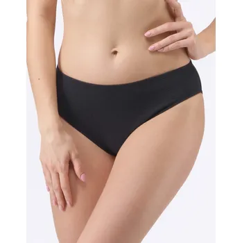 Dámská móda GINA dámské kalhotky klasické žakár, širší bok, šité, jednobarevné 10291P - černá - 38/40