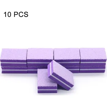 Brusný blok na nehty, leštící houbička, pilník na nehty | pilník, houbička - fialová