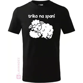 Triko na spaní s ovečkou, černá, 122 (Dětské tričko na spaní)