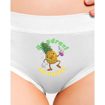 Souprava dámského spodního prádla Bastard Na zdraví ananás dámské kalhotky White
