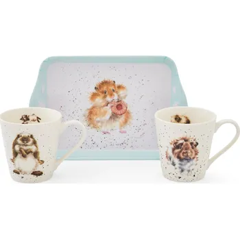 Wrendale Portmeirion Diet Starts set 2ks hrnků 0,18l s táckem 21x14cm křeček/králíček/morče