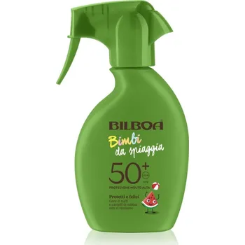 Slunečník ke kočárku Bilboa Bimbi Trigger opalovací sprej pro děti SPF 50+ 250 ml