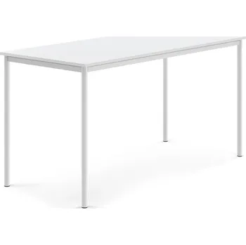 Jídelní stůl Stůl BORÅS, 1800x800x900 mm, bílé nohy, HPL deska, bílá