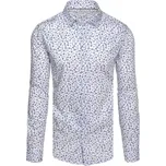 Dstreet Atraktivní bílá vzorovaná pánská košile