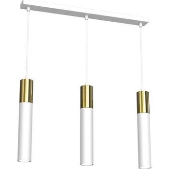 Lustr na lanku CASSA 3xGU10/8W/230V bílá/zlatá