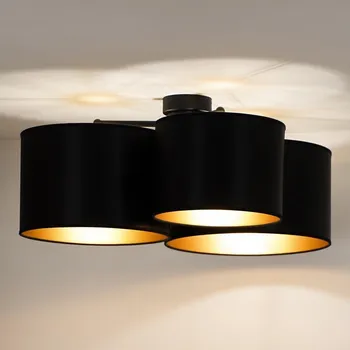 Duolla - Přisazený lustr ROLLER TRIO SHINY 3xE27/15W/230V černá/zlatá