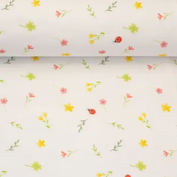 SWAFING Bavlněná látka Tarrenz kvítky a berušky