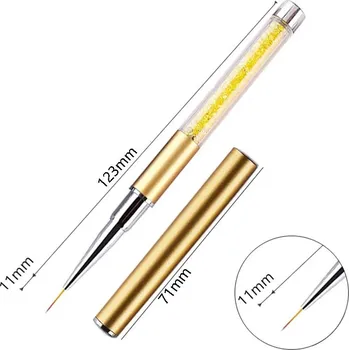 Štětec na malování nehtů s gel efektem | štětec, nástroj na zdobení - Žlutá 11mm