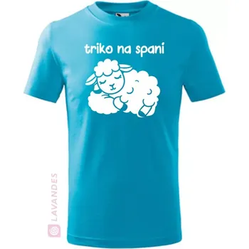 Triko na spaní s ovečkou, tyrkys, 134 (Dětské tričko na spaní)