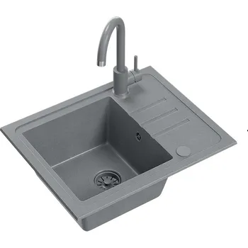 Granitový dřez Šedý kuchyňský granitový dřez QUADRON BEN 116 + BATERIE