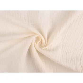 Mušelín / dvojitá gázovina METRÁŽ - 2 (8) krémová světlá