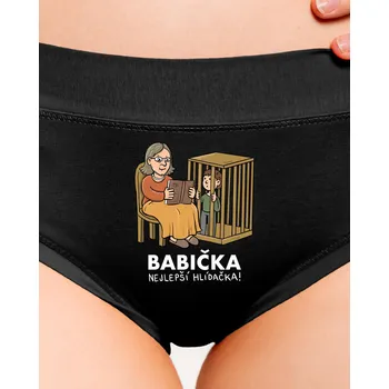 Souprava dámského spodního prádla Bastard Babička hlídačka dámské kalhotky Black