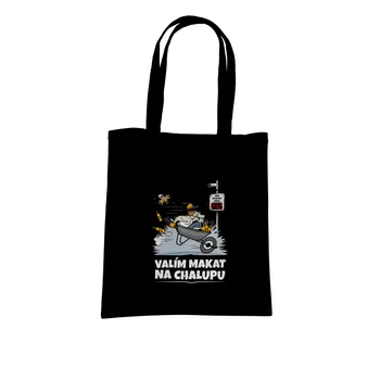 Nákupní taška Bastard Valím na chalupu taška Black