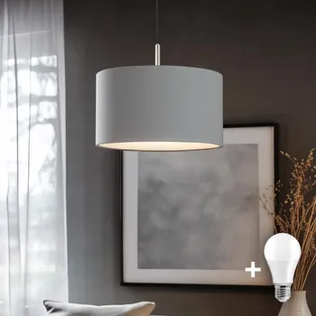 Eglo - LED Lustr na lanku TUNJA 1xE27/60W/230V šedá