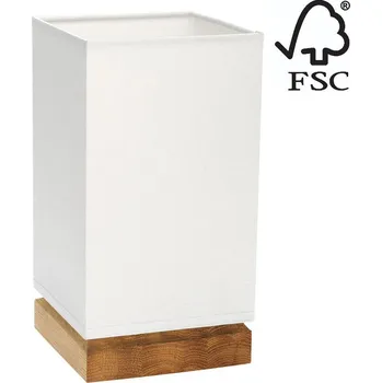 Lampička DO70771174 - Stolní lampa FIRE 1xE27/25W/230V dub/bílá + záruka 3 roky