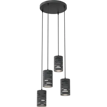 Lustr na lanku TANK 4xE27/15W/230V pr. 36 cm černá