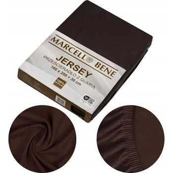 Prostěradlo Prostěradlo s gumou jersey 180x200 +30 cm, tmavě hnědá barva