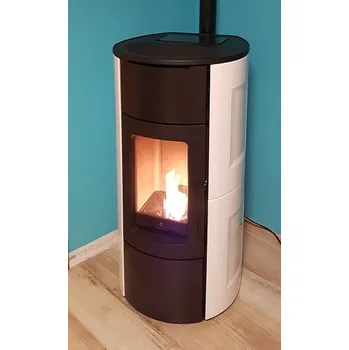 Krbová kamna Ravelli Flexi 9 kW deco kachle bílá