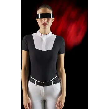 Dámské tričko EQUESTRO Triko závodní RiderTech Equestro, s krátkým rukávem, dámské, white/black XS