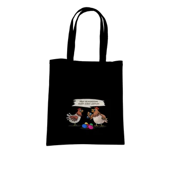 Nákupní taška Bastard Slepice před Velikonocemi taška Black