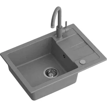 Granitový dřez Šedý kuchyňský granitový dřez QUADRON GO- SMART + BATERIE