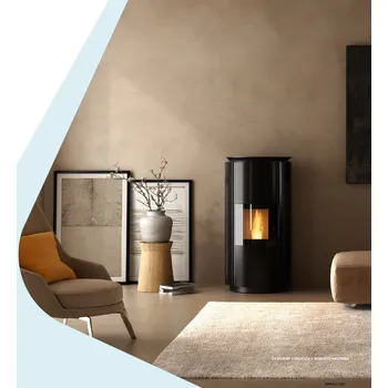 Krbová kamna Kamna s výměníkem Ravelli HRV 160 DESIGN glass 19/16 kW ZERO otočný hořák + WiFi