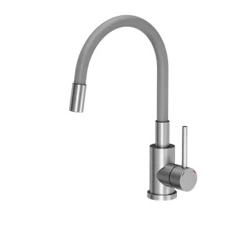 Vodovodní baterie Šedá/nerez ohebná kuchyňská dřezová baterie QUADRON MAGGIE