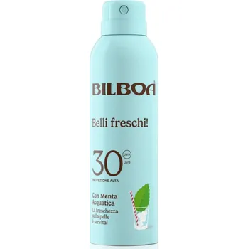 Tělový sprej Bilboa Belli Freschi opalovací sprej s mátou peprnou SPF 30 150 ml