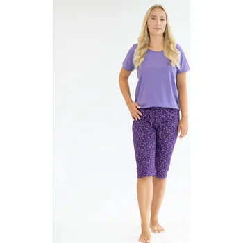 Dámské pyžamo Dámské pyžamo 3/4 kalhoty 19150P - hyacintová švestková - S